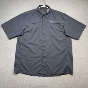 Simms Guide Series Shirt Mens Large Gray Short Sleeve Fishing Vented Outdoor
